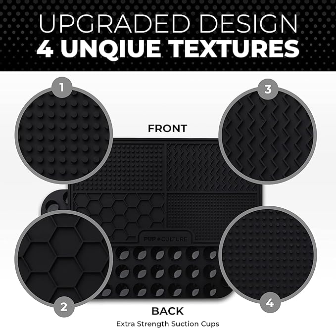 Pup Culture Dog Lick Mat for Dogs (2 Pack), Feeding Pad for Anxious Pets Plus 4 Different Puzzles for Mental Stimulation for Dogs - Supports Mental, Dental, and Digestive Health - Heavy Duty