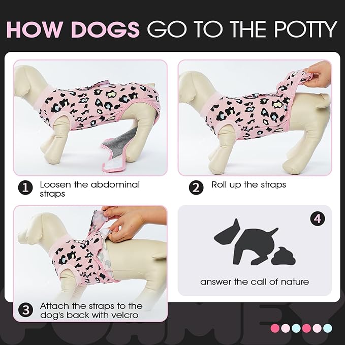 FUAMEY Recovery Suit for Dogs After Surgery,Soft Breathable Dog Bodysuit E-Collar & Cone Alternative Surgical Suit,Male Female Dog Neuter Spay Suits Anti Licking Wounds Onesie Pink Leopard XL