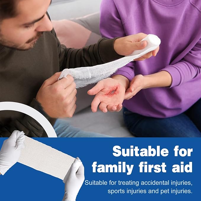 AZEN 30 Pack Gauze Rolls Bandages, 4 in x 4.1 Yards, Premium Medical Supplies & First Aid Supplies, Bandage Wrap Vet Wrap, Mummy Wraps