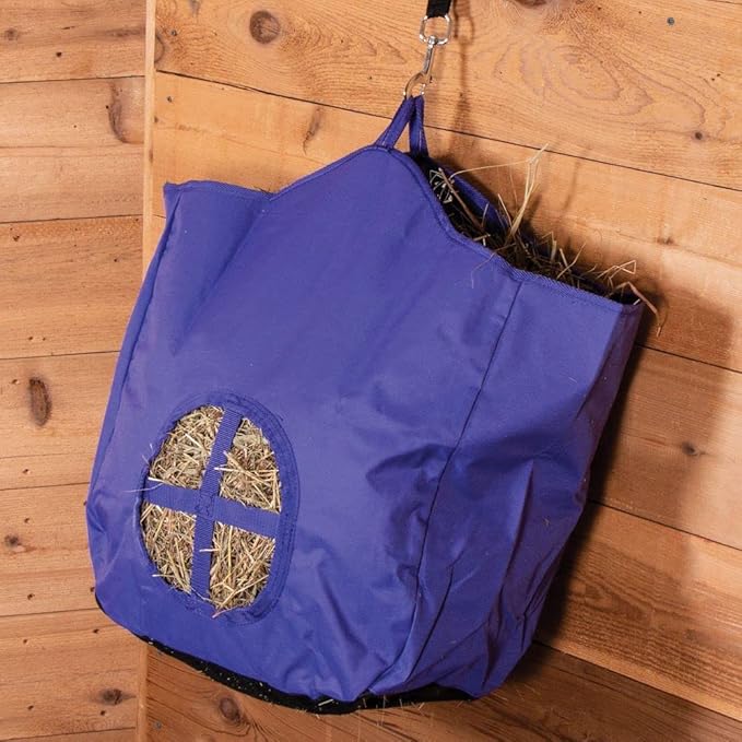 Dura-Tech Nylon Hay Bag for Horses | Color Burgundy | Enhances Digestion with Slow Consumption | Minimizes Hay Waste | Extremely Durable 600 Denier PVC Construction