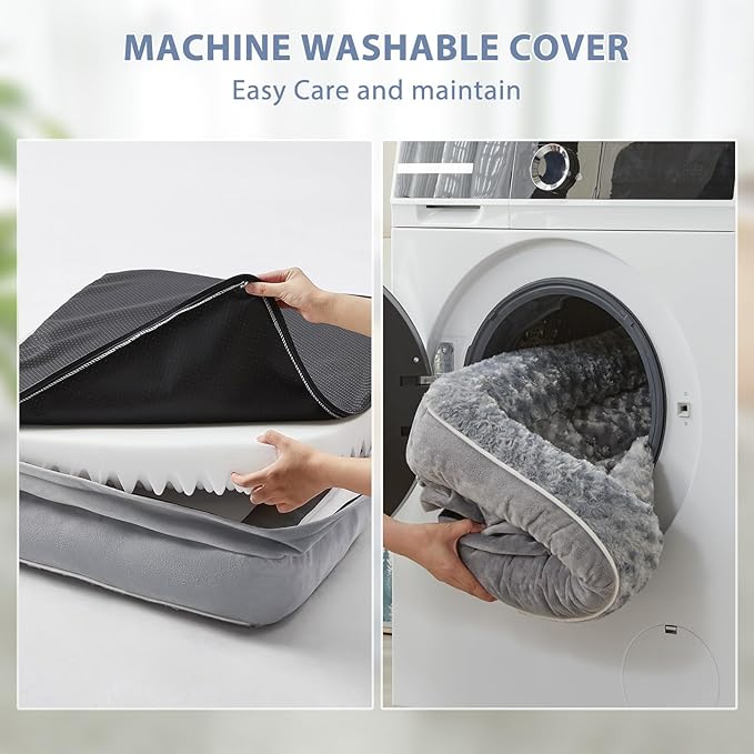 BFPETHOME Orthopedic Dog Beds for Extra Large Dogs, Waterproof Sofa XXL Pet Bed with Sides, Non-Slip Bottom and Egg-Crate Foam Big Dog Couch Bed with Washable Removable Cover,Pet Bed for Large Dogs