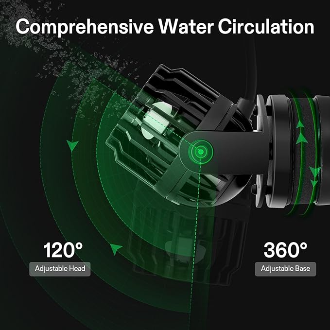 VIVOSUN Aquarium Wave Maker, 3432GPH Circulation Pump with Controller & Magnetic Suction Base, Adjustable Submersible Powerhead for 60-150 Gal Freshwater/Saltwater Fish Tank, 40W