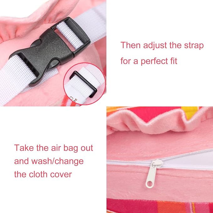 CuteBone Inflatable Cat Cone to Stop Licking After Surgery-Double Adjustable Neck Range P23SO00103S