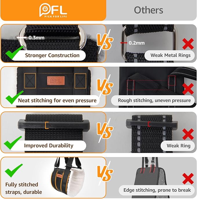 Adjustable Dog Lift Harness, Dog Sling for Large Dogs Hind Leg Support, Soft Lift Support Helps Senior, Injured, Disabled and After ACL Surgery Dogs-Black & Grey (Medium)