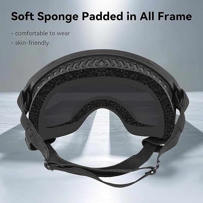 Dog Sunglasses UV Protection Clear Dog Goggles Windproof Glasses with Elastic Straps for Medium-Large Breed, Black Frame + Black Lens