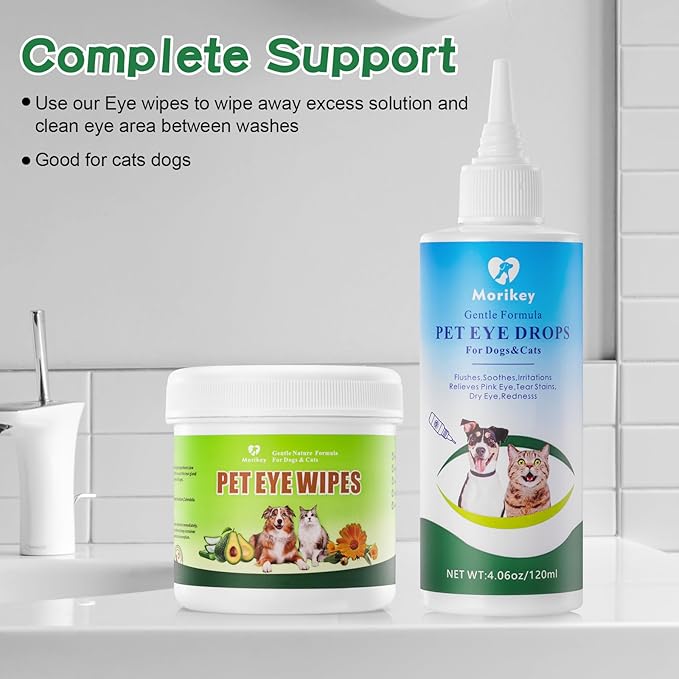 Pet Eye Wipes,Nature Eye Cleaning Wipes for Dogs&Cats Gentle Eye Cleaner Pads for Tear Stain Remover Eye Debris,Discharge,Mucus Secretions,Non-Irritation,Plant Based-120Ct