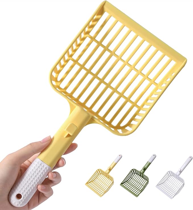 Cat Scooper for Litter Box, Cat Litter Scoop, Kitty Litter Scoop, Cat Poop Collector, All in One Litter Scoop Pet Litter Sifter (Yellow)