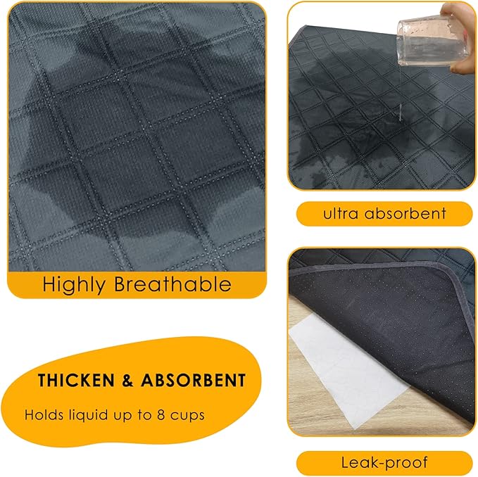 4 Pack Guinea Pig Cage Liners Washable Guinea Pig Bedding Reusable Waterproof Super Absorbent Guinea Pig Pee Pads Anti Slip Mat for Small Animals Rabbit Hamster Rat -28 x 14 Inch