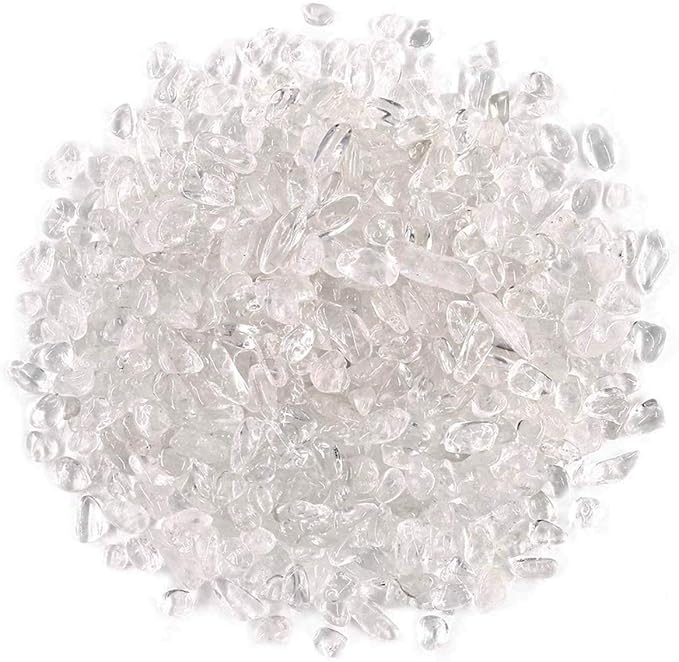 WAYBER 1 Lb/460g Natural White Clear Quartz Crystal Stones Irregular Aquarium Pebble Decorative Rocks Gravels Sands for Turtle Tank//Terrarium/Flowerpot/Vase Decoration (Fill 1 Cup)