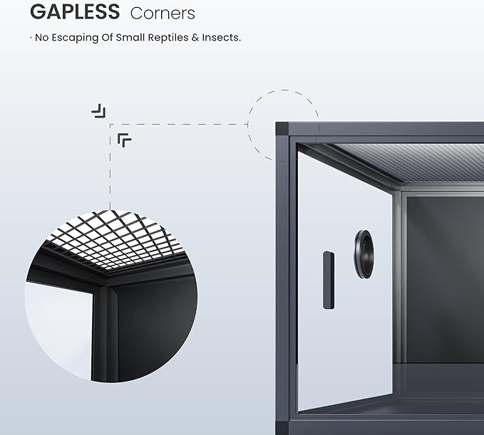 50 Gallon Bearded Dragon Tank, Reptile Enclosure for Easy Maintenance, Front Opening Reptile Tank with Top Screen Ventilation & Glass Sliding Door 36''x18''x18''