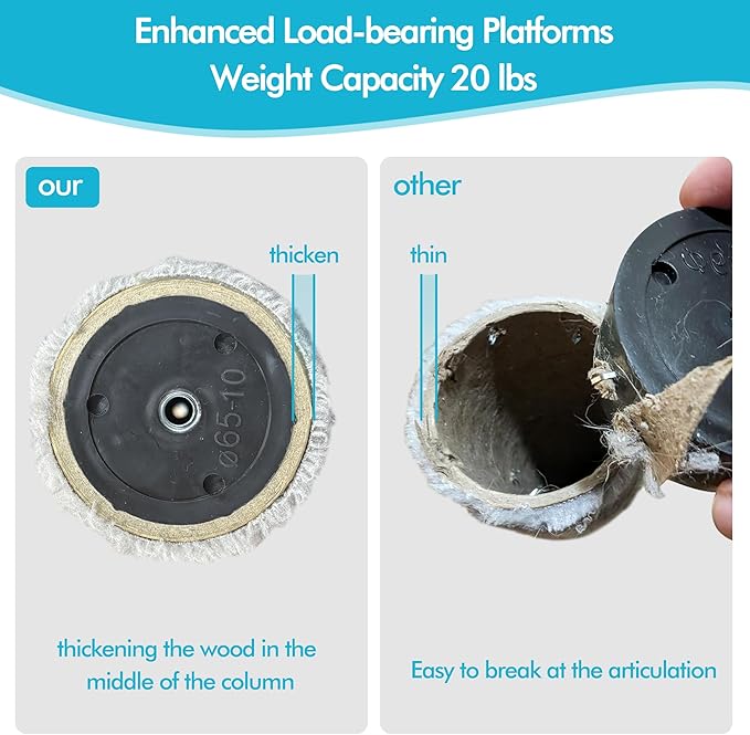 Cat Tree 5-Tier Floor to Ceiling, 89-109 Inch Adjustable Height Cat Tower with Cozy Hammock, Cat Climbing Tree for Indoor Cats, Beige