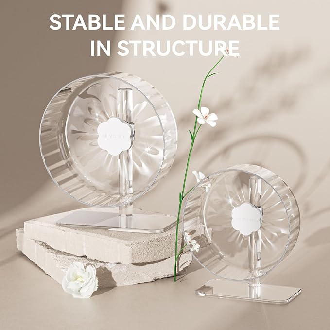 BUCATSTATE Hamster Exercise Wheel 8.2", Upgraded Super-Silent Spinner Hamster Running Wheels with Adjustable Base & Rust-roof Bearing for Dwarf Syrian Hamster Gerbils Rats