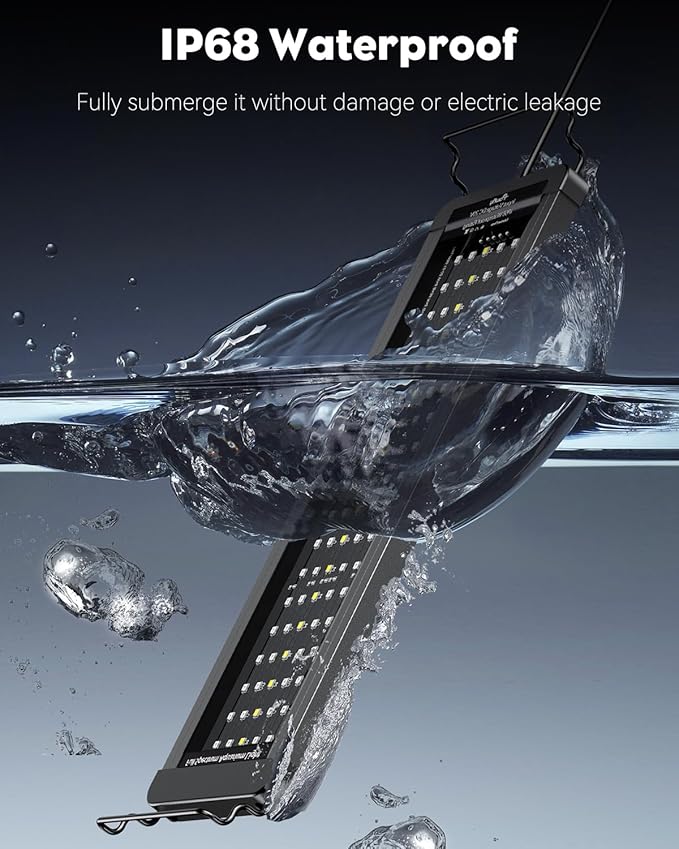 Pawfly 18W Saltwater Aquarium Light for 18" to 24" Fish Tanks Dimmable LED Reef Light for Coral Extendable Marine Fish Tank Light with Full Spectrum D/N Mode Timer Auto On/Off Adjustable Brightness