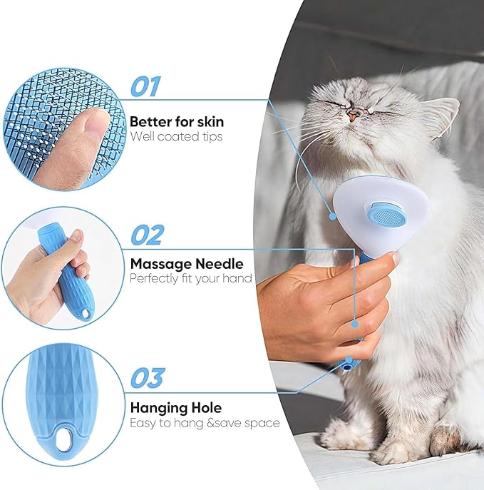 Namylya Cat Brush for Shedding & Grooming – Slicker Brush for Dogs and Cats with Long Hair – Removes Tangles, Mats & Loose Fur