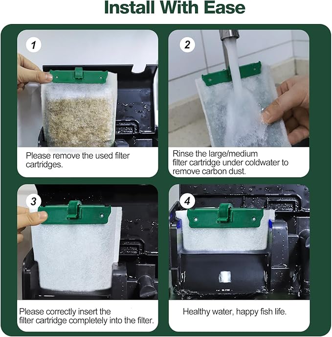 16-Count Medium Filter Cartridges Compatible with Tetra Whisper Bio-Bag Filters Medium Replacement Filter Cartridges for Whisper ReptoFilter and 10i IQ10 PF10 Power Filters -Ready to Use