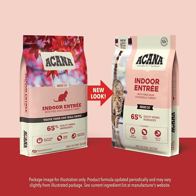 ACANA Dry Cat Food for Indoor Cats Indoor Entrée Chicken Turkey Whole Herring and Rabbit 10lb Bag