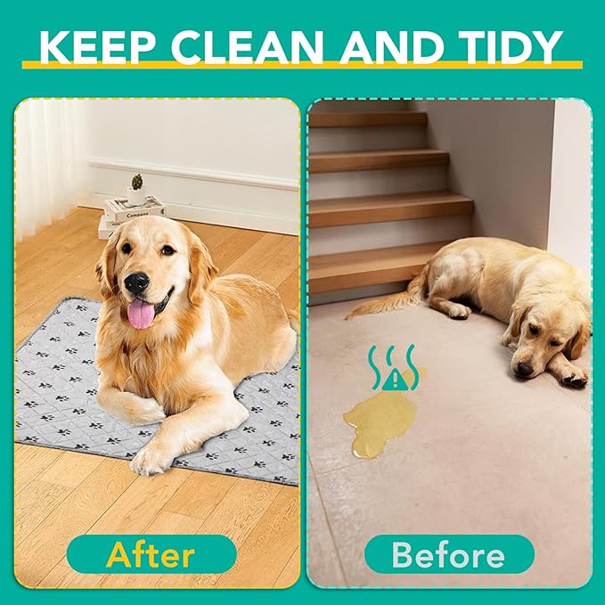 5 Pack Large 36"X41"Washable Pee Pads for Dogs Super Absorbent Dog Training Pads Non-Slip Waterproof Pet Training Pads Mats Whelping Pads for Dogs Cats Puppy