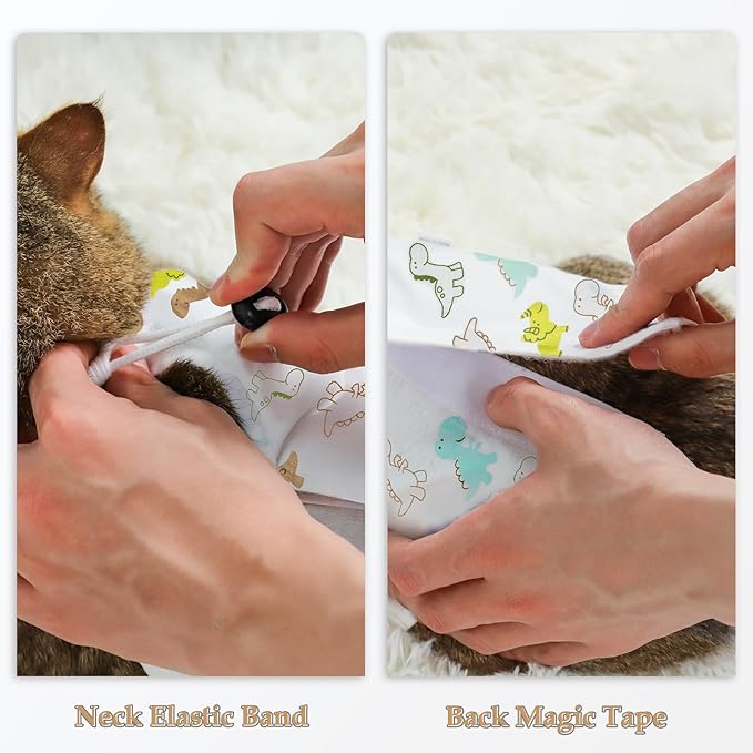 ANWA Cat Recovery Suit - Breathable Cat Onesie for Cats After Surgery Female, Kitten Surgery Recovery Suit Female Abdominal Wounds