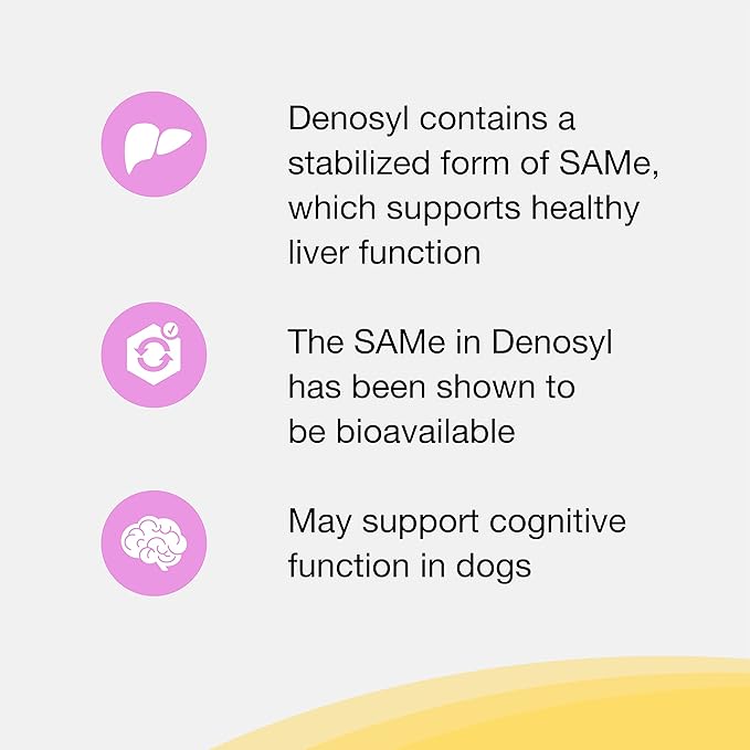 Nutramax Denosyl Liver and Brain Health Supplement for Small Dogs and Cats, With S-Adenosylmethionine (SAMe), 30 Tablets
