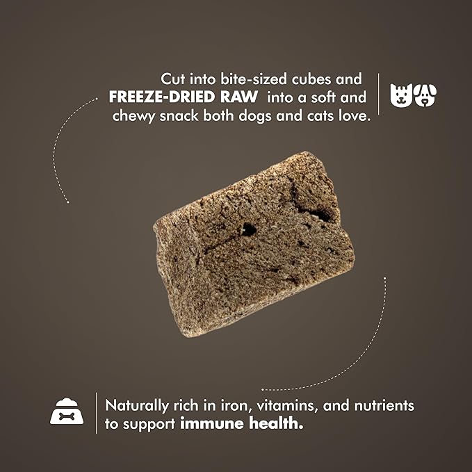 King Lou Pets - Beef Liver Dog Treats - Freeze Dried Liver Treats For Dogs and Cats - USA-Made Dog and Cat Treats - Rich in Iron, Vitamins and Nutrients For Immune Health - 1 lb Prior to Freeze-Drying