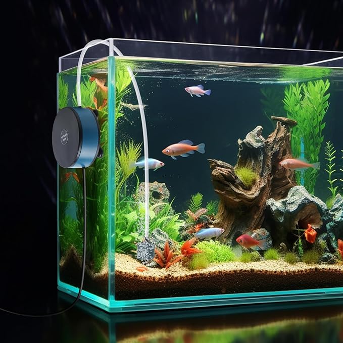 Nano Silent Aquarium Air Pump, Portable USB air Pump with Accessories, Suitable for 1-15 Gallon Fish Tanks, 200ml per Minute