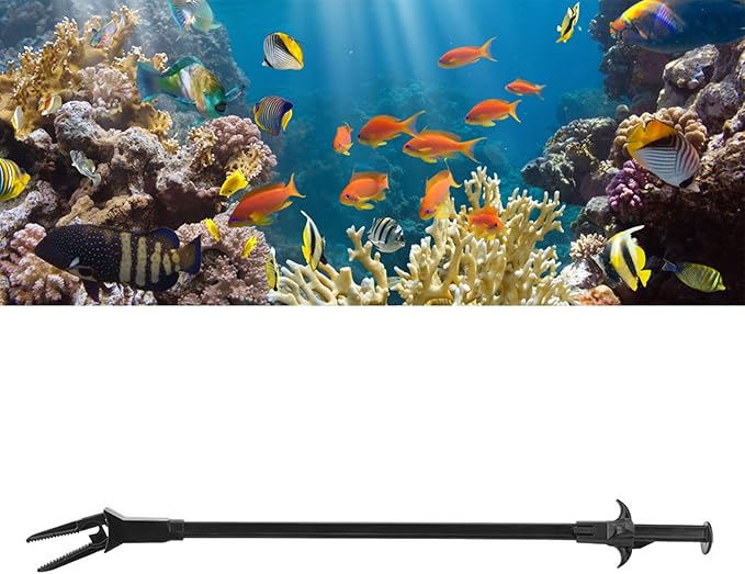 Aquarium Tweezer, 19.7 inch Aquarium Tongs, Water Plants Algae Plastic Clamp Clip Cleaning Tool, Multi Purpose Plant Pruning Pliers Cleaner Fish Tank Tweezer for Fresh and Saltwater Fish Tanks