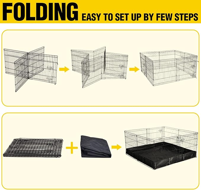 Aivituvin Rabbit Playpen Pet Pen Small Animal Cage with Waterproof Liner - Extension Playpen