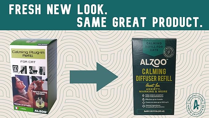 Calming Diffuser Refill for Cats, Helps Reduce Unwanted Stress-Induced Behavior, 100% Plant-Based Active Ingredients, Covers Up to 500 Sq. Ft, 1.52 Fl. Oz.