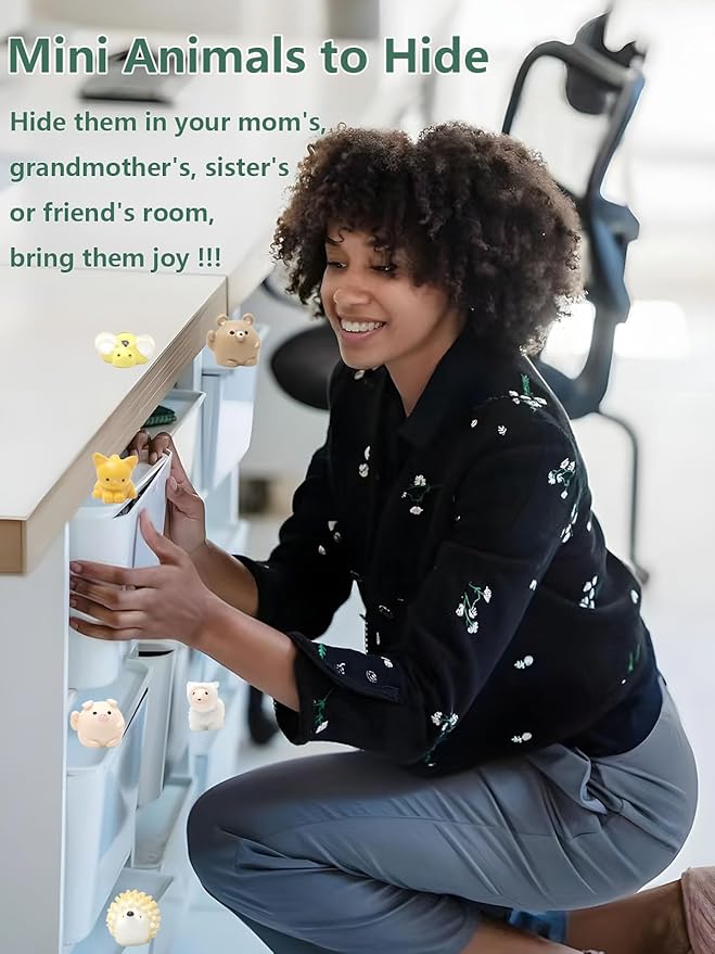 36 Types Forest Mini Resin Animals, Plastic Tiny Animals to Hide, Miniature Animals Figures for Fairy Garden, Dollhouse, Terrariums, Shadowboxes, Cake Topper Decor