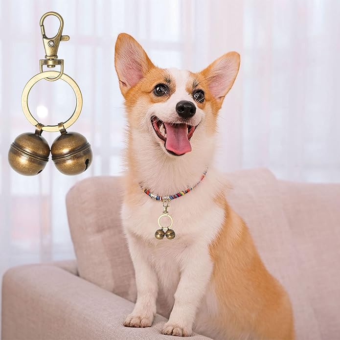 Copper Bells for Dog Collars with Snap Clips - Made of Pure Copper for Dogs/Cat - Clear Sound & No Rust - Save Birds Wildlife, Know Where Your Pet Christmas Sounds