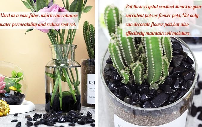 Obsidian Healing Crystal Chips Bulk Gemstones Sets Tumbled Crushed Stones Crushed Crystals Natural Rocks for Fountain Rocks Decoration Reiki Energy Balancing Meditation Aquarium Gravel 0.44lb