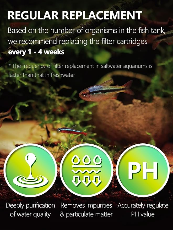 Medium Aquarium Filter Cartridges Compatible with Tetra Whisper Bio-Bag Filters, Fish Turtle Tank Assembled Filters for Tetra Whisper Power Filter 10i IQ10 PF10 & ReptoFilter (Medium-6 Pack)