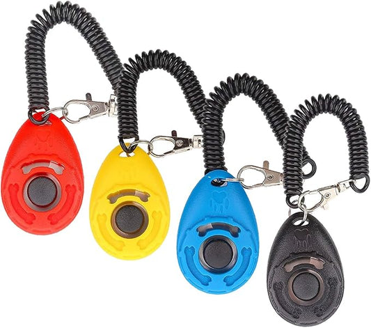 Clicker Training for Dogs, [4 Pcs, Multi-Color] Dog Clicker for Training, Clicker Dog Training with Wrist Strap, Clicker for Pets, Dog Clicker Perfect for Dog Cat Horse Behavioral Training