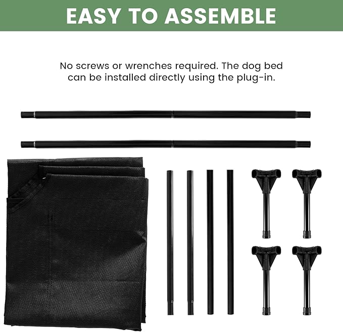 Elevated Dog Bed for Outdoor, Medium Raised Dog Cot with Washable Mesh, Cooling Pet Cot Chew Proof for Outside Camping, 32"x25" Grey