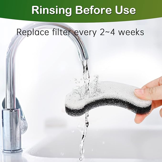 Cat Water Fountain Filter,Arc-Shaped Sponge Activated Carbon Cat Fountain Filters Replacement Filter Compatible WF050 & WF100 Automatic Pet Water Fountain(6 Pack)