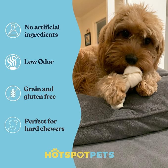 Hotspot Pets 4–5 Inch Rawhide Dog Bones (10 Pack) – USDA Certified Facility, from Grass-Fed Brazilian Cows, Supports Dental Health & Good Behavior