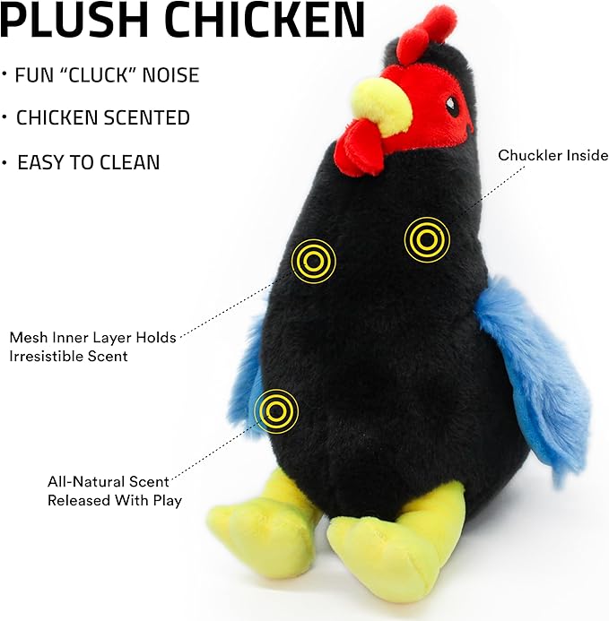 Playology Dog Toys | Plush Toy Hen Stuffed Animal for Dogs | Medium Chicken Scented Toy - Easy to Clean and Made from Non Toxic Materials