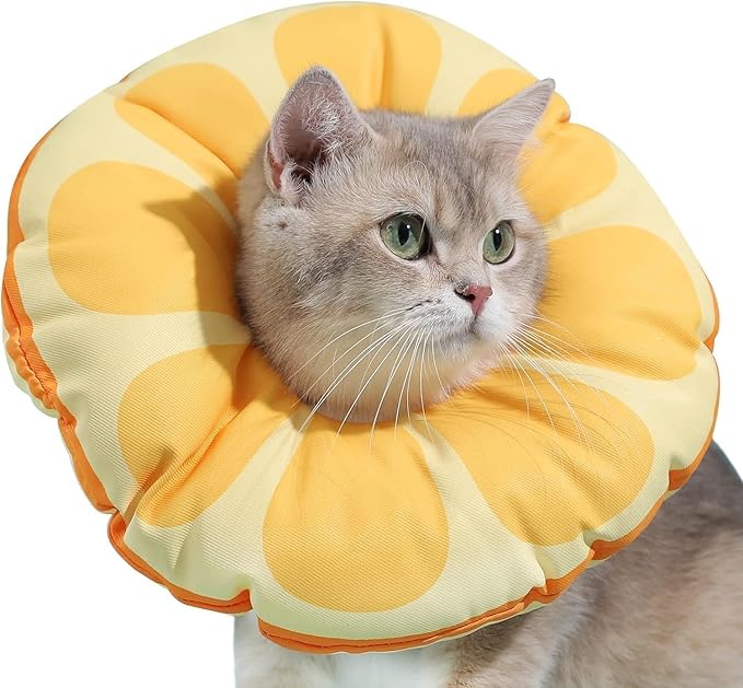 Cat Cone Collar Soft Kitten Donut, Cat Cones to Stop Licking After Surgery and Scratching, Waterproof Elizabethan e Collar for Cats After Neuter, Adjustable Comfy Neck Cone Pillow for Kitty