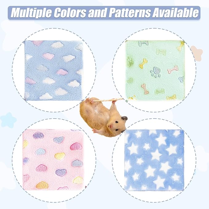 4 Pcs of Rat Hammocks Small Animal Hammock Rat Hanging Bed Guinea Pig Hammock Guinea Pig Accessories for Small Animals Cage Chinchilla Parrot Sugar Glider Ferret Squirrel