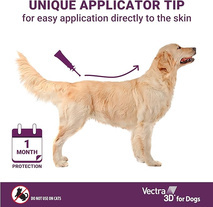 Vectra 3D for Dogs Flea, Tick & Mosquito Treatment & Prevention for Extra Large Dogs (Over 95 lbs), 6 Month Supply