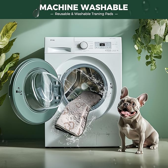 FXW Washable Pee Pads for Dogs, Puppy Pads with Super Absorbent, Specifically Designed for Potty Training, 75" × 30" Rectangle, Khaki, 2 Packs