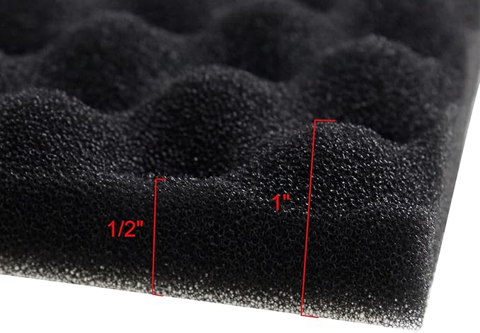 AQUANEAT Aquarium Bio Sponge Foam Filter Media Pad Cut-to-fit for Fish Tank Sump Pond 17" x 11" x 1/2" to 1"