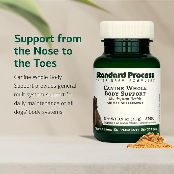 Standard Process Inc. Canine Whole Body Support - Multisystem Support Supplement for Canines - Nutritional Powder for Daily Health Maintenance - Multisystem Supplement Formula - 25 g