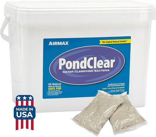 Airmax PondClear Packets, Beneficial Bacteria & Enzyme Clarifier Treatment with Ecoboost PRx, Clear & Clean Pond & Lake Water, Safe for Fish, 96 Count