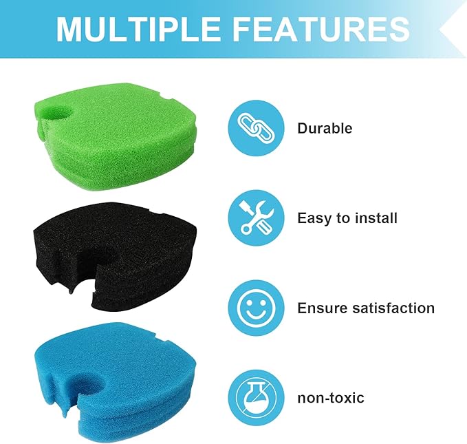 Aquarium Canister Filter Pads Sponges (9 pcs) Replacement for SUNSUN HW-304B/404B/704B/3000 CF500 Filter Pads Bio Sponges