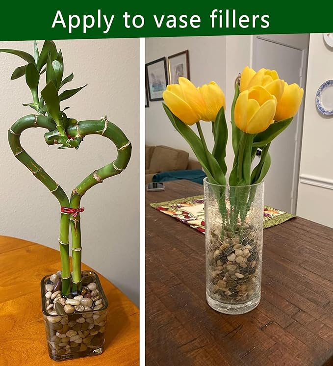 River Rock Stones, Natural Decorative Polished Mixed Pebbles Gravel,Outdoor Decorative Stones for Plant Aquariums, Landscaping, Vase Fillers (9 LB, Mixed Colors)