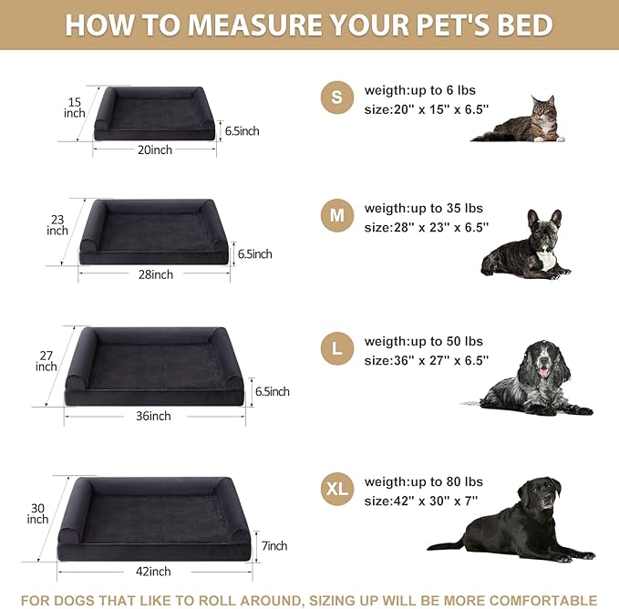 BFPETHOME XL Dog Beds for Extra Large Dogs, XL Dog Bed, Extra Large Dogs Bed Washable, Jumbo with Removable Cover, Waterproof Lining and Nonskid Bottom, Egg-Crate Foam Pet Sofa