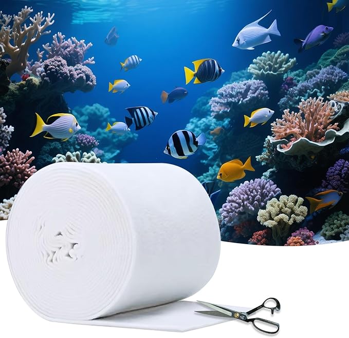 Aquarium Polishing Filter Pad-Ultra Fine 100 Micron Filter Floss for Crystal Clear Water,Cut-to-Size Filter Media for Fish Tank,Safe for Fish/Reef/Turtles(24" x 36", 1 Pack)