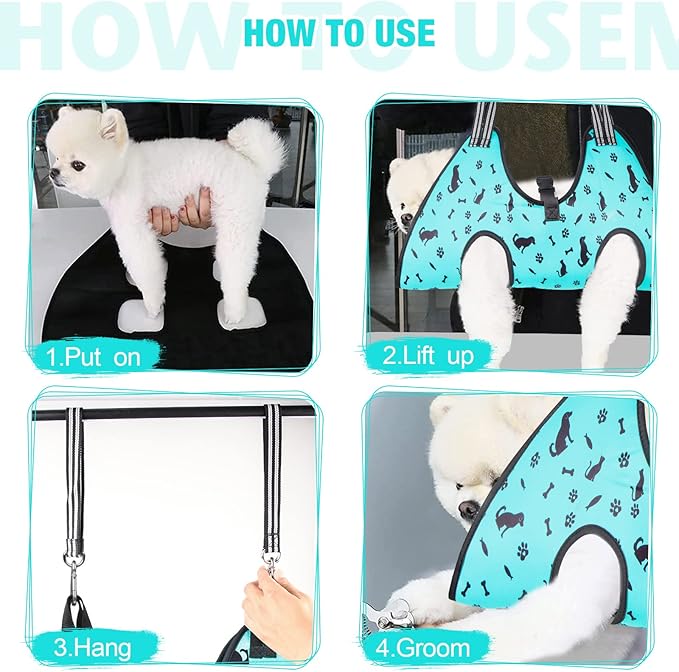 Dog Grooming Hammock - Pet Harness for Grooming, Dog Sling for Nail Clipping, Dog Hanging Holder for Cutting Nails