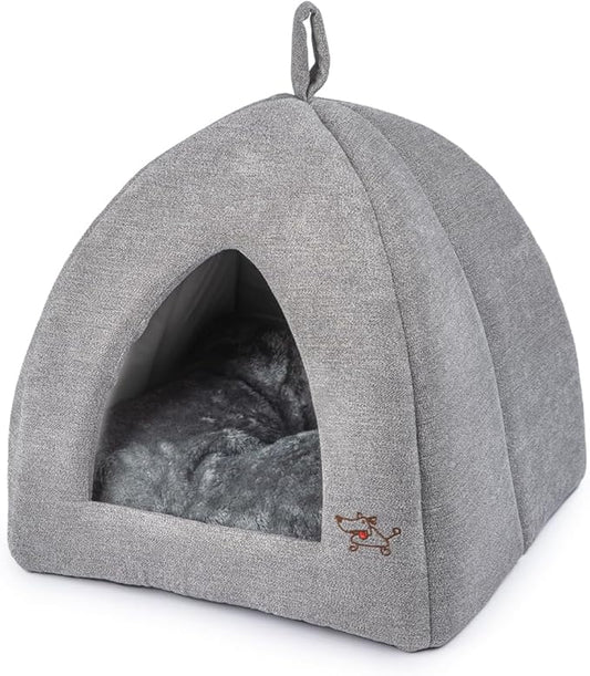 Best Pet Supplies Pet Tent-Soft Bed for Dog and Cat by - Gray, 20" x 20" x H:22"